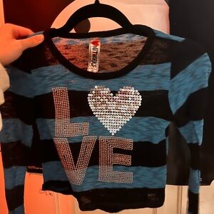 Striped y2k cropped shirt